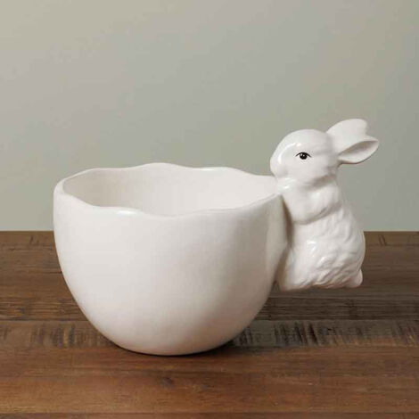 Bol lapin dolomite blanche 12x16x12cm (1/4)