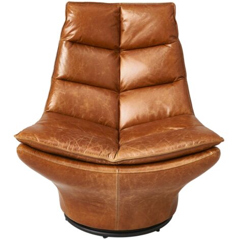 SIGNATURE - Fauteuil en cuir pivotant L86 cm - ACHILLE (1/5)
