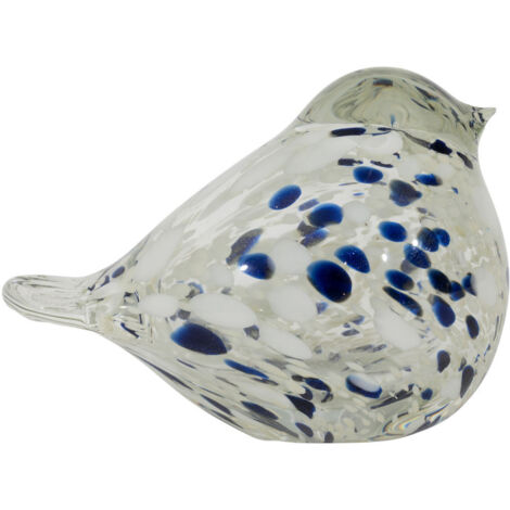 Presse papier oiseau blanc verre 11x7x9cm