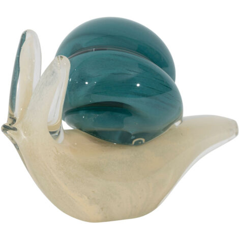 Presse papier escargot verre bleu 13x7x9cm (1/3)