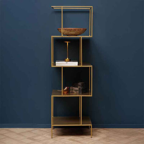 Etagère Iscala dorée fer 178x55x46cm (1/5)