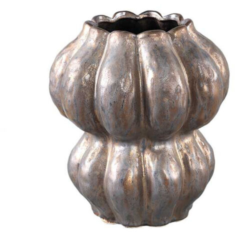 Vase rond bronze en céramique 22cm (1/3)