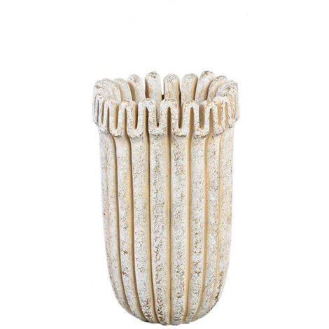 Vase rayé ciment crème 18cmx30cm (1/3)