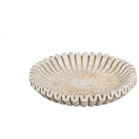 Bol rond rayé ciment crème 30cm (1/2)