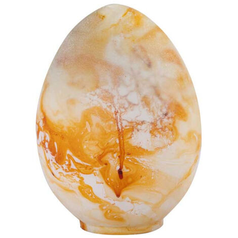 Œuf décoratif verre jaune 18x24cm (1/3)