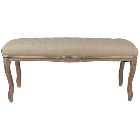 Banc bois beige marron 112x36x50cm (1/4)