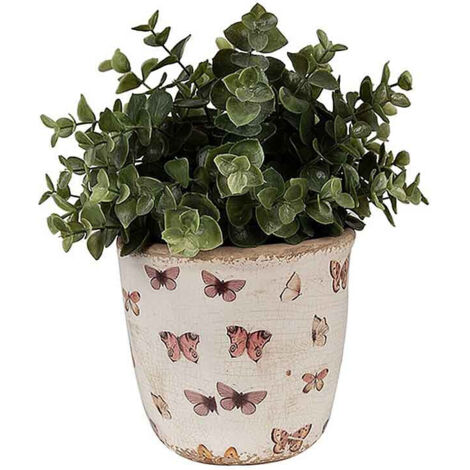 Pot de fleurs céramique beige rose 13x12x12cm (1/4)