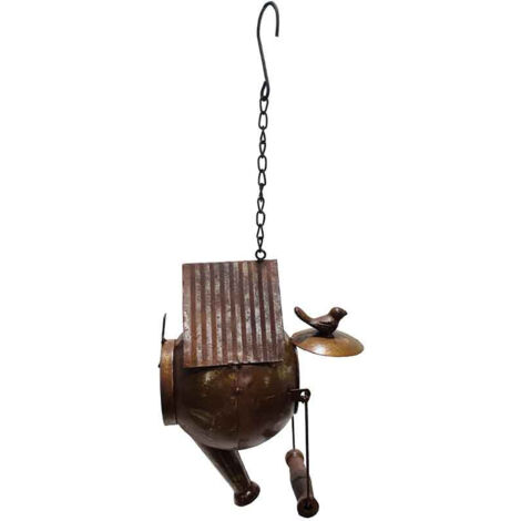 Suspension oiseaux théière en fer 22x14x27cm (1/3)