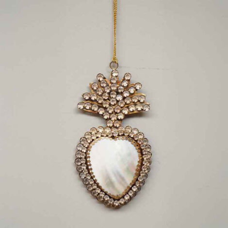Suspension ex-voto coeur fer 8x1x4cm (1/3)