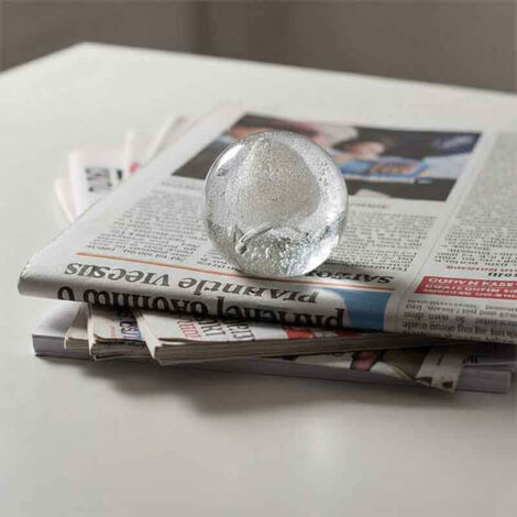 Presse papier bubbel glas Zilver Small 9x9x9cm