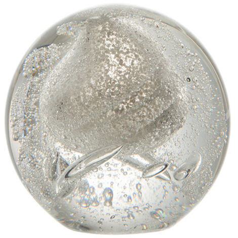 Presse papier bubbel Glas zilver Medium 11x11x11cm (1/3)