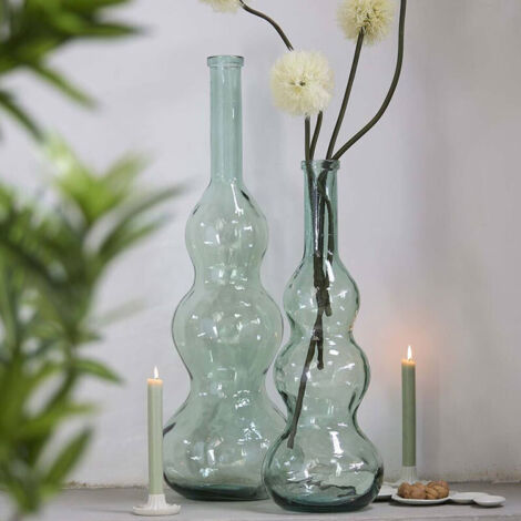 Vase verre vert clair Venerio 33x33x100cm (1/4)