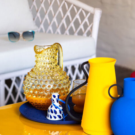 Carafe cristal jaune pointe de diamant 2L 19x17x23cm (1/4)
