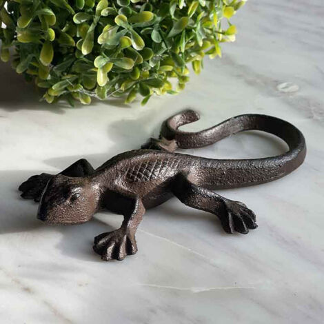 Grande salamandre déco fonte 8x3x16cm (1/4)