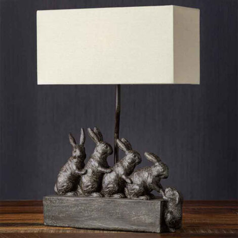 Lampe Lapins résine 46x14x32cm (1/3)
