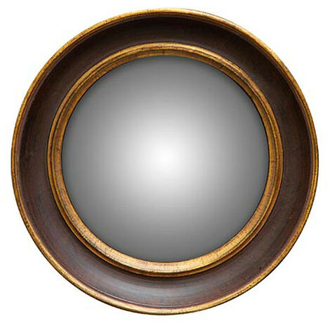 Miroir convexe vintage fleur noir et or en résine collection miroir