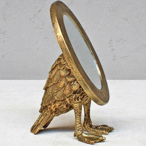 Miroir à poser ovale pied palmés Chehoma 20x13cm (1/4)