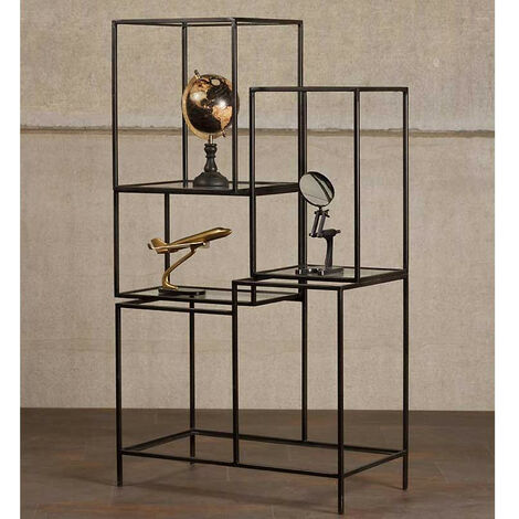 Etagère fer noir asymétrique 77x39x127cm (1/3)