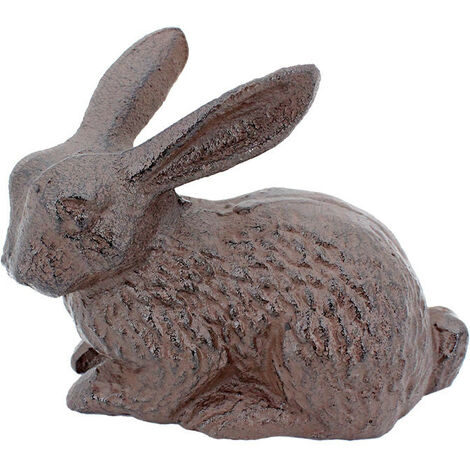 Lapin fonte patiné marron 14x7x10cm (1/3)