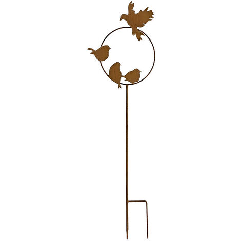 Tuteur déco oiseaux fer marron 26x90cm (1/2)