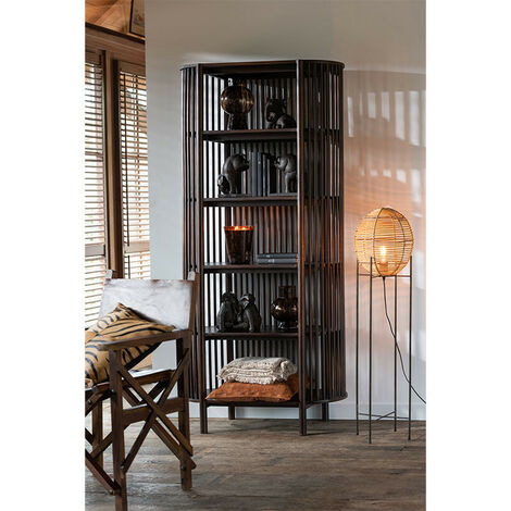 Armoire 5 étages Conie manguier brun foncé 190x84x38cm (1/5)