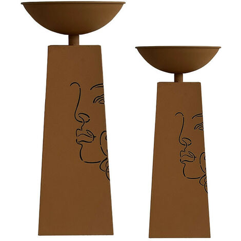 Ensemble 2 vasques plantes visages 82x36cm (1/3)