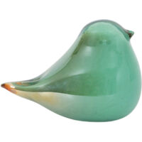 Presse papier oiseau verre vert 13x8x9cm