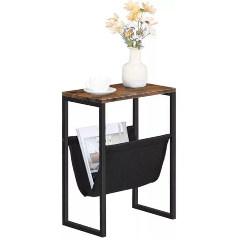 Bedside Table with Magazine Holder Sling Sofa End Table 40 x 24 x 54,5 cm, HOOBRO EUBF66BZ01