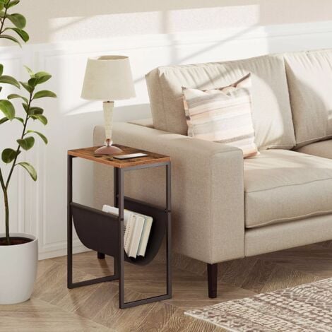 Bedside Table with Magazine Holder Sling Sofa End Table 40 x 24 x 54,5 cm, HOOBRO EUBF66BZ01