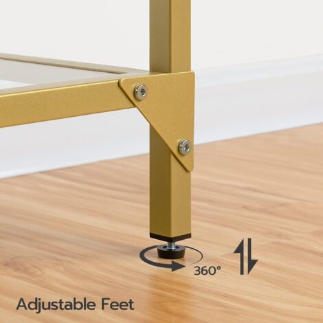 Console Table, Tempered Glass Sofa Table, Slim Hallway Table with 2 Shelves, Narrow Entryway Table, 100 x 22 x 80 cm, Modern Display Table for Living Room, Metal Frame, HOOBRO EGD04XG01