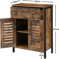 Storage Cabinet, Chest of Drawers Bedroom, Sideboard, Kitchen Cupboard with Doors Shelves, TV Side Cabinet, for Hallway, Living Room, Dining Room, Bathroom, HOOBRO EBF25CW01 - Rustic Brown