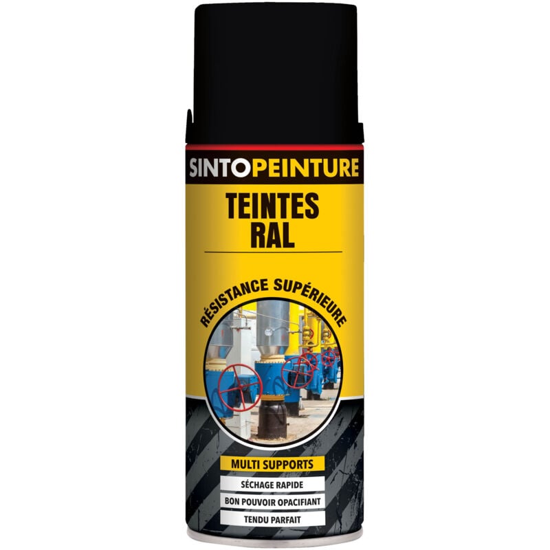 Aérosol noir satiné RAL9005 400ml peinture de maintenance - SINTO - 920370