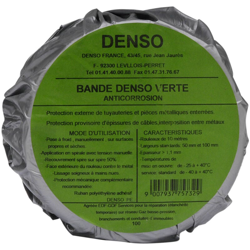 Bande d'étanchéité DENSO verte 50mmx10m - GEB - 818101