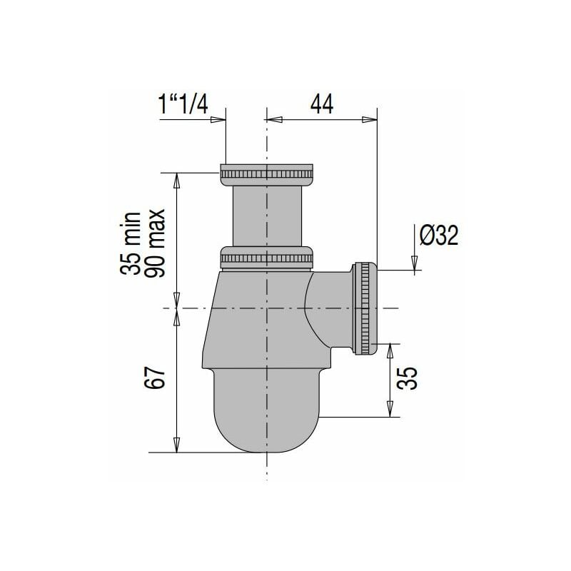 Siphon de lavabo réglable Ø 32 mm - qualité professionnelle