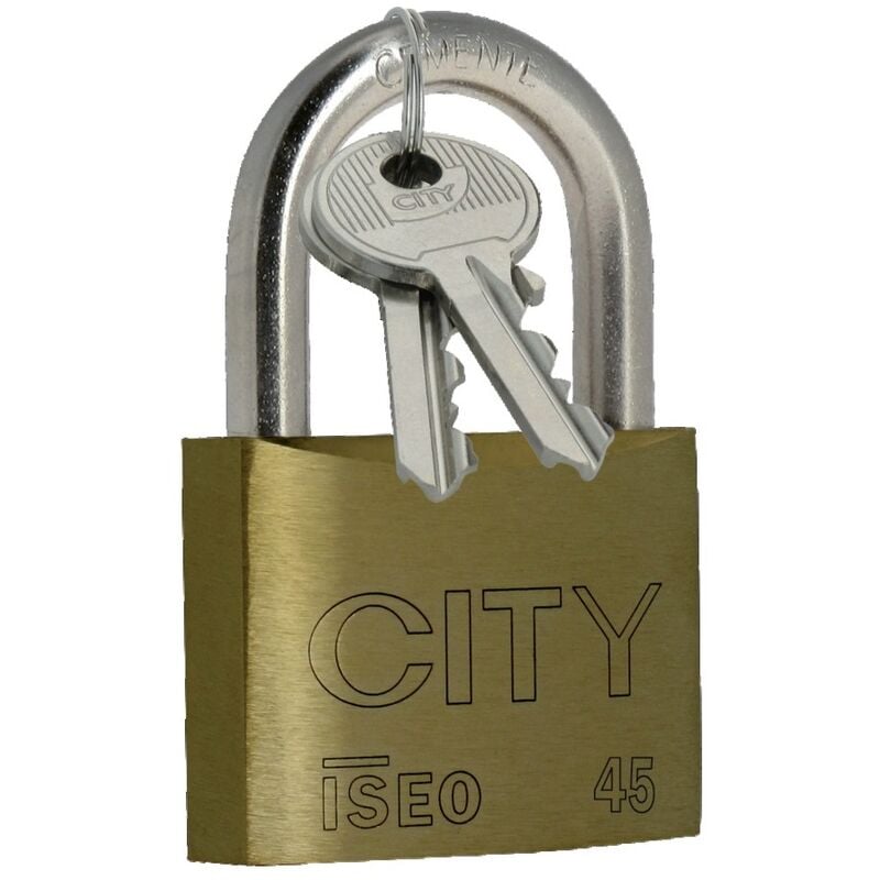 Cadenas Iseo City 35 x 13,5 x Ø6mm en laiton varié avec 3 clés