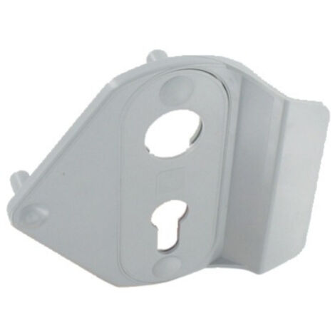 Tirard – Poignée serrure bouton poussoir ABS finition grise – Plaque inox renforcée – Dimensions 122x131mm – EE571401 (1/4)