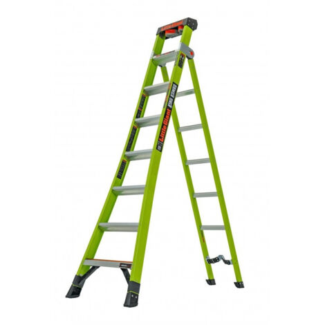 Little Giant – Escabeau fibre de verre 7 marches avec WallPad – Échelle 3 en 1 pour travaux électriques – LIG13814