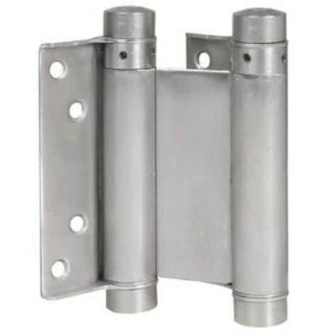 Paire charnière double action N33 25kg hauteur 125mm argenté IBFM 106033A (1/4)