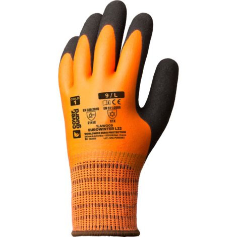 Gants tricot anti-froid EUROWINTER L22 orange fluo/noir T10 - COVERGUARD - 1LAWO10