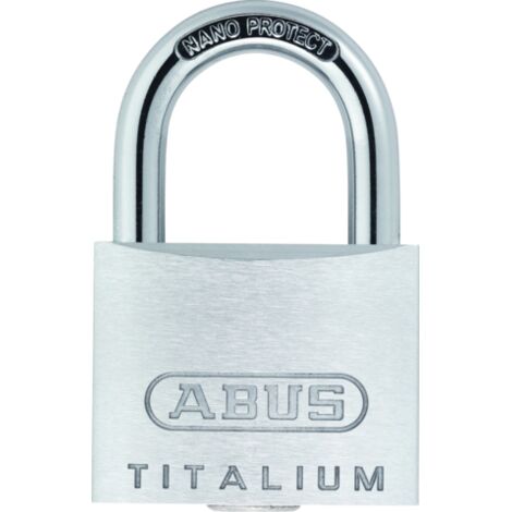 Abus – Cadenas à clé Titalium 64 – Anse en acier cémenté – Boîtier en aluminium – Cylindre 5 goupilles – Sécurité renforcée
