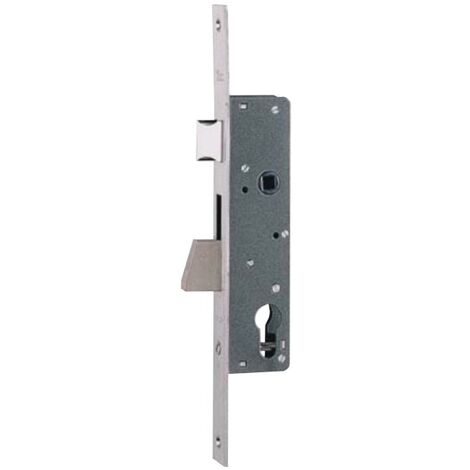 Serrure monopoint à encastrer – Iseo Noir 85 mm – Entraxe 85 mm – Têtière acier inoxydable – Demi-tour réglable