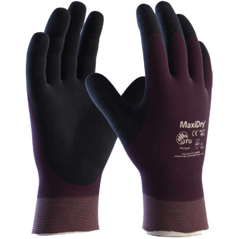 Gants de protection tricotés MAXIDRY® OIL™ rouge pourpre noir T8 ATG AT056427 ZZ08AIN