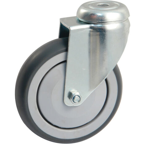 Roulette grise platine ronde 100mm pivotante à frein - AVL - 550892O
