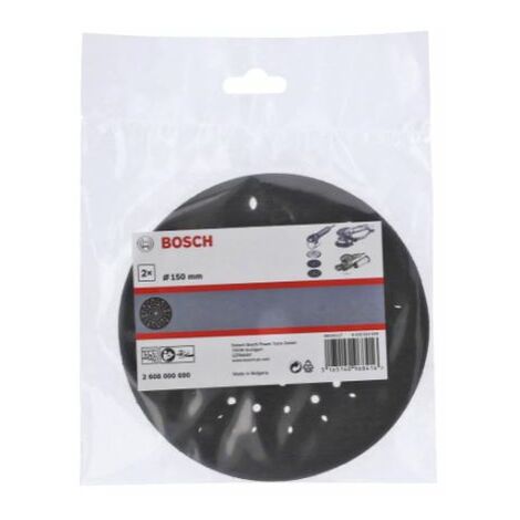Patin abrasif pour ponceuses orbitales D150mm pack de 2 - BOSCH - 2608000690