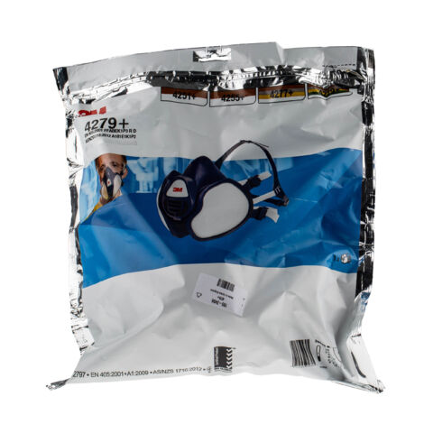 3M – Demi-masque de protection K4279 – Filtres intégrés FFABEK1P3R – Protection contre vapeurs organiques et particules – Conception ergonomique