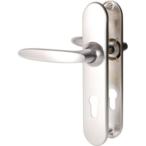 Vachette – Poignée de porte d'entrée Jazz – Zamak gris – Entraxe 165 mm – Conçue pour manipulation aisée – Installation rapide avec vis intégrées