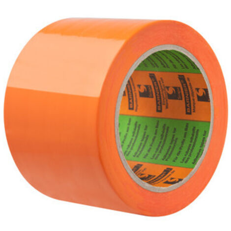 Ruban de masquage vinyle orange 75mm x 33m – Colle sur tous supports – Déchirable à la main – Pour travaux de projection d'enduit