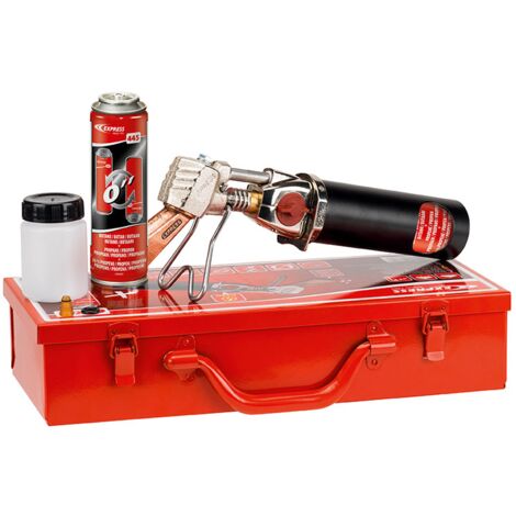 Guilbert Express – Fer à souder autonome piezo pour zinc, cuivre, inox – Autonomie 70 min, 600°C – Coffret avec accessoires – 6364