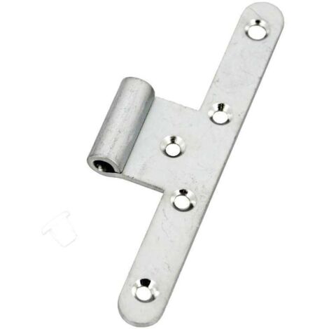 Paumelle universelle femelle réversible 140mm – Acier zingué – Bouts ronds – Charnière pour meuble – 81211 – Mermier