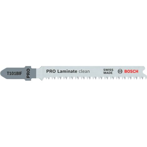 Bosch – Lame de scie sauteuse T 101 BIF 2608636431 – Spécial pour stratifié – Lot de 5 pièces – Denture pointue pour coupe nette